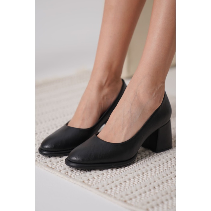 Candie Siyah Cilt Kadın Stiletto