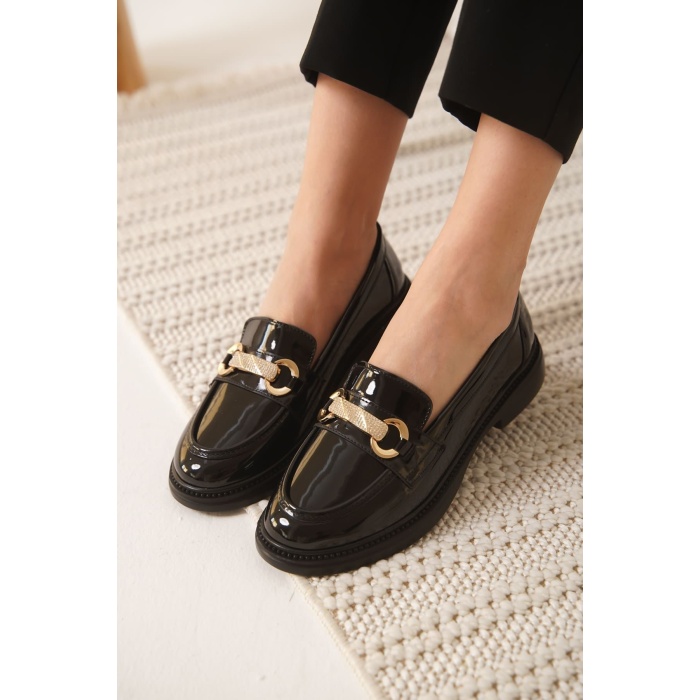 Lance Kadın Siyah Rugan Loafer