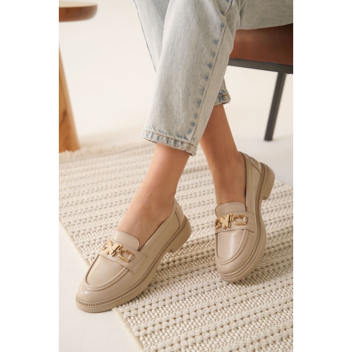 Selly Kadın Bej Rugan Loafer