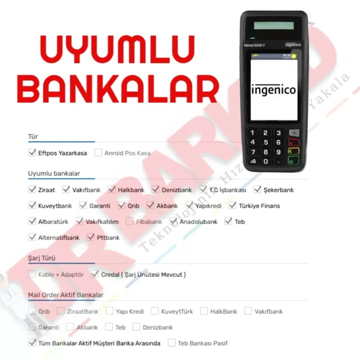 İngenico Move 5000 F Yeni Nesil Mobil Pos Yazarkasa Çanta Hediyeli