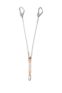 EKS 242-3 ŞOK EMİCİLİ VE ÇELİK KARABİNALI ÇİFT BACAKLI DİKİŞLİ LANYARD