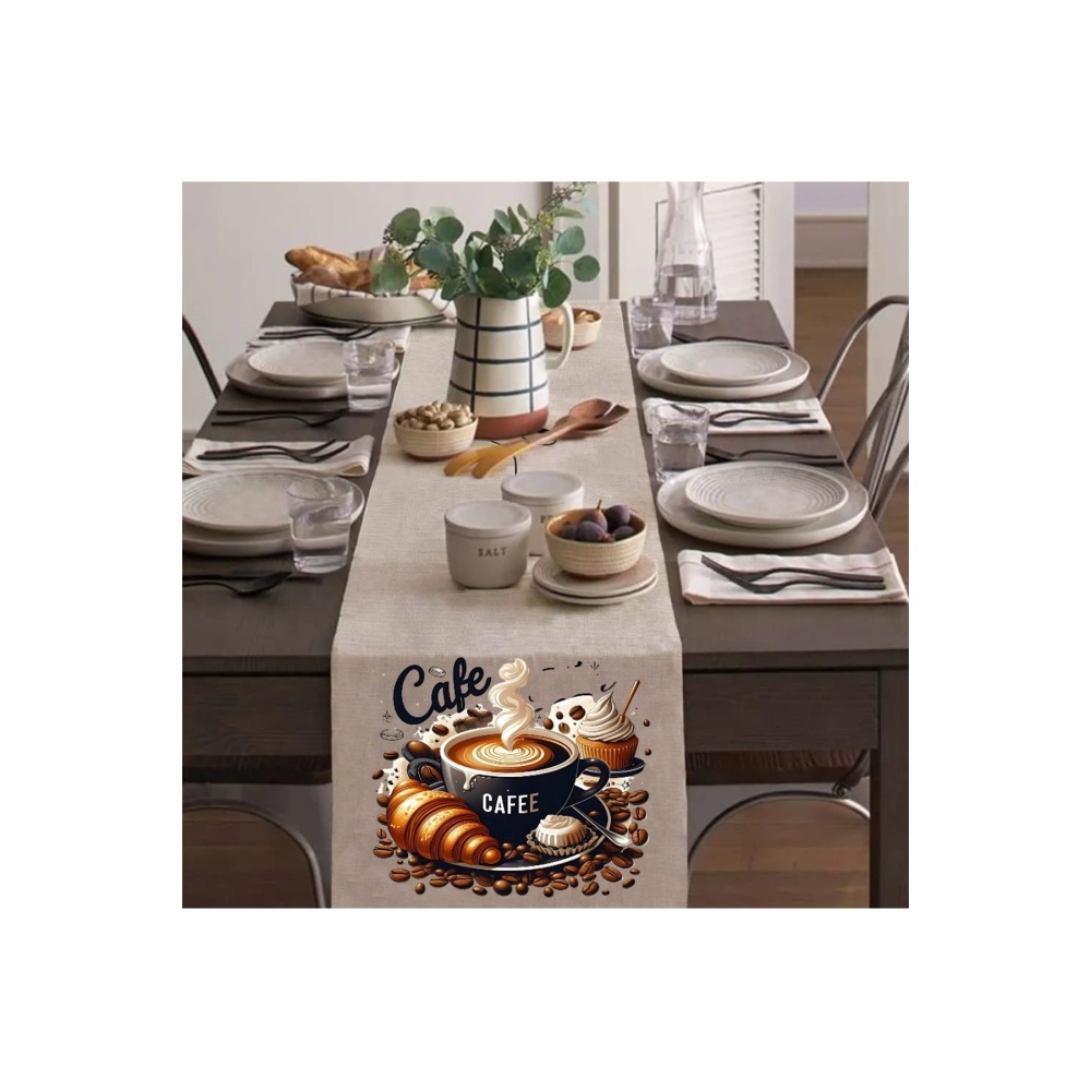 Cafe Love Runner, Runer, Masa Örtüsü, Sofranıza Zarafet Katın Runner, Masa Örtüsü