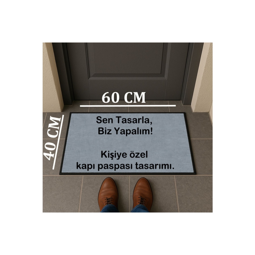 Sen Tasarla Tasarlanabilir Kişiye Özel Tasarım Kapi Paspas 60x40cm Kapi Onu Paspasi