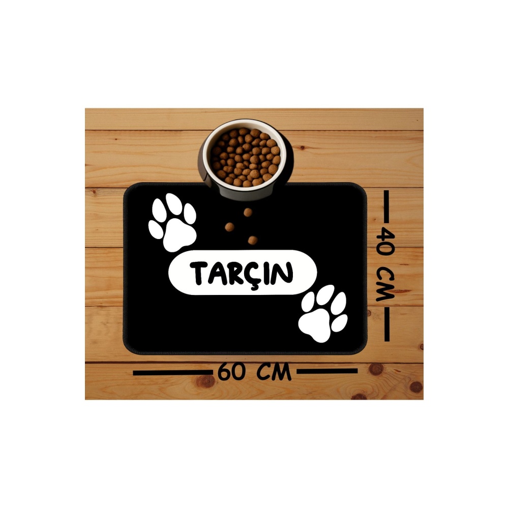 İsimli Kedi Köpek Mama Paspası Ve Beslenme Altlığı Mama Önü Tuvalet Önü Paspas 40x60cm