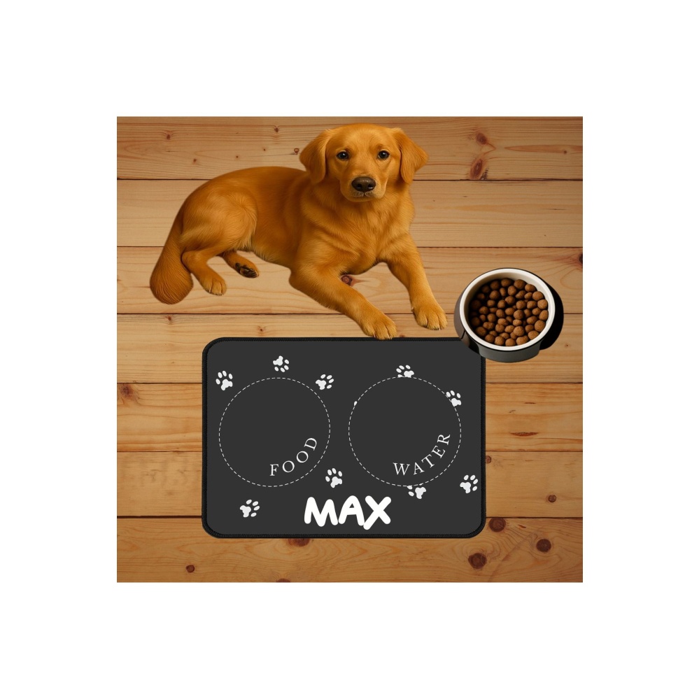 İsmli Özel Kedi Köpek Mama Paspası Ve Beslenme Altlığı Mama Önü Tuvalet Önü Paspas 40x60cm