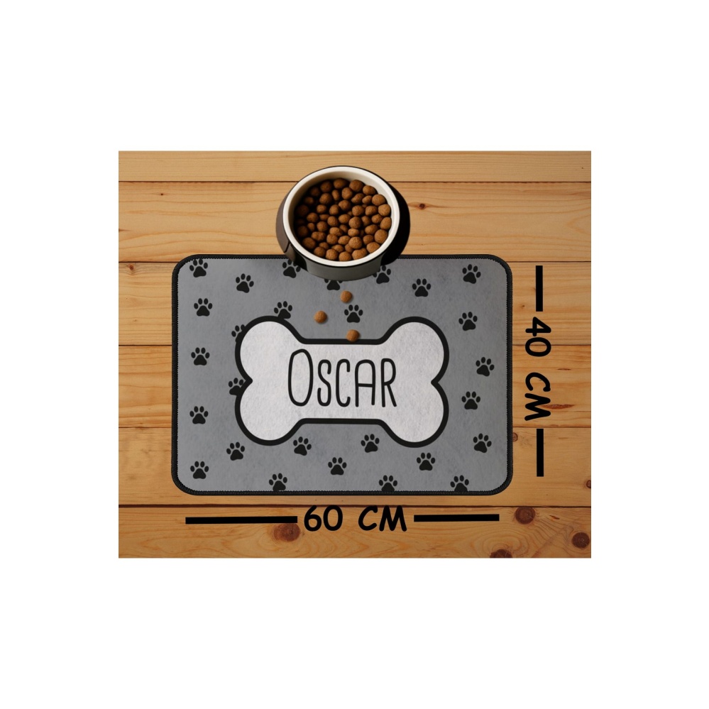 İsim Baskılı Kedi Köpek Mama Paspası Ve Beslenme Altlığı Mama Önü Tuvalet Önü Paspas 40x60cm