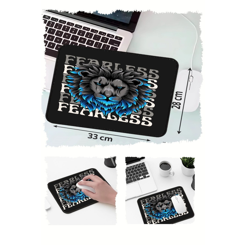 Fearless Aslan Tasarımlı 33x28 Cm Mousepad Kaymaz Taban Rahat Konforlu Mouse Pad