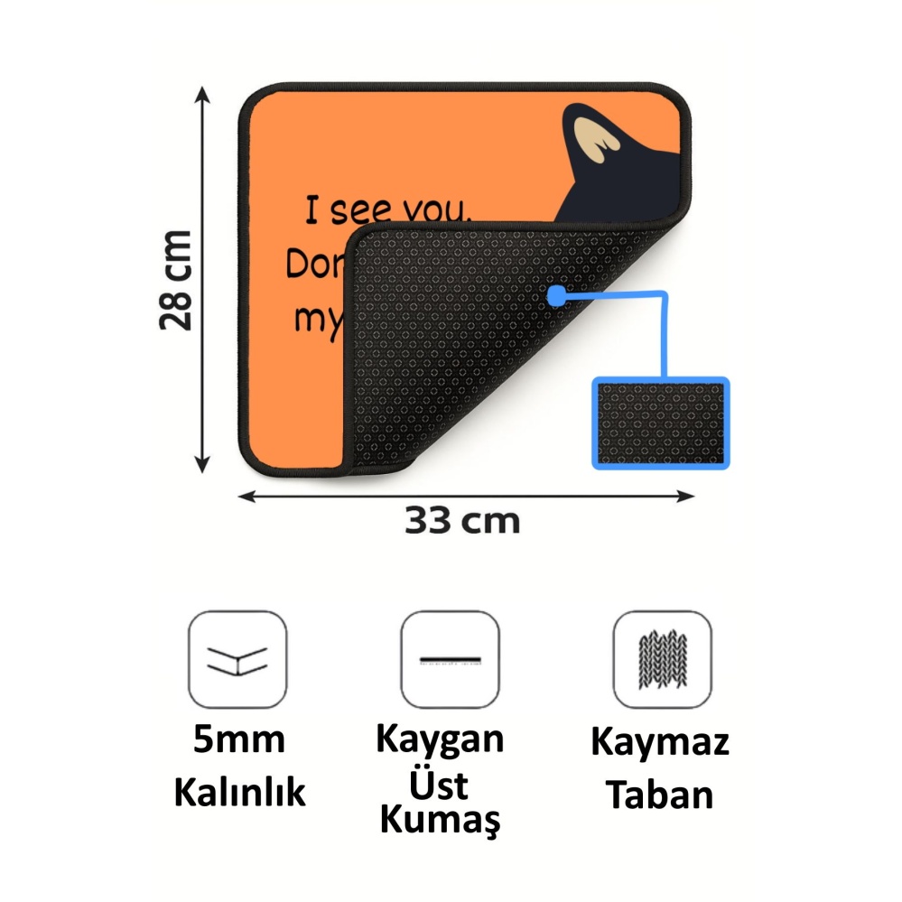 My Mouse Tasarımlı 33x28 Cm Mousepad Kaymaz Taban Rahat Konforlu Mouse Pad