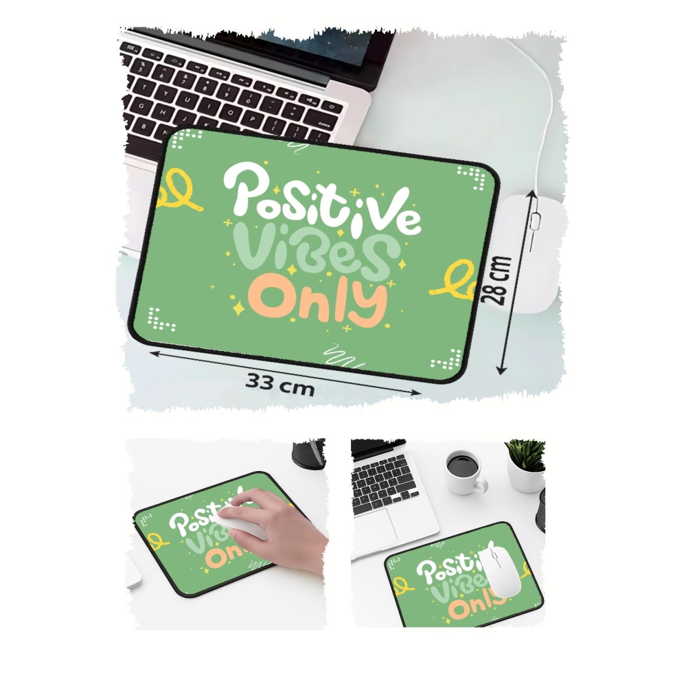 Vibes Only Tasarımlı 33x28 Cm Mousepad Kaymaz Taban Rahat Konforlu Mouse Pad