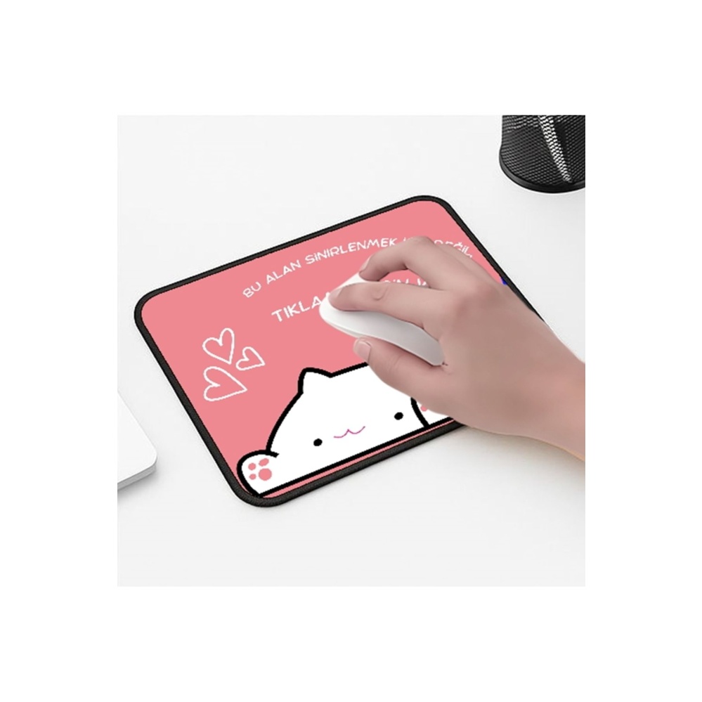 Sinirlenme kedi Tasarımlı 33x28 Cm Mousepad Kaymaz Taban Rahat Konforlu Mouse Pad