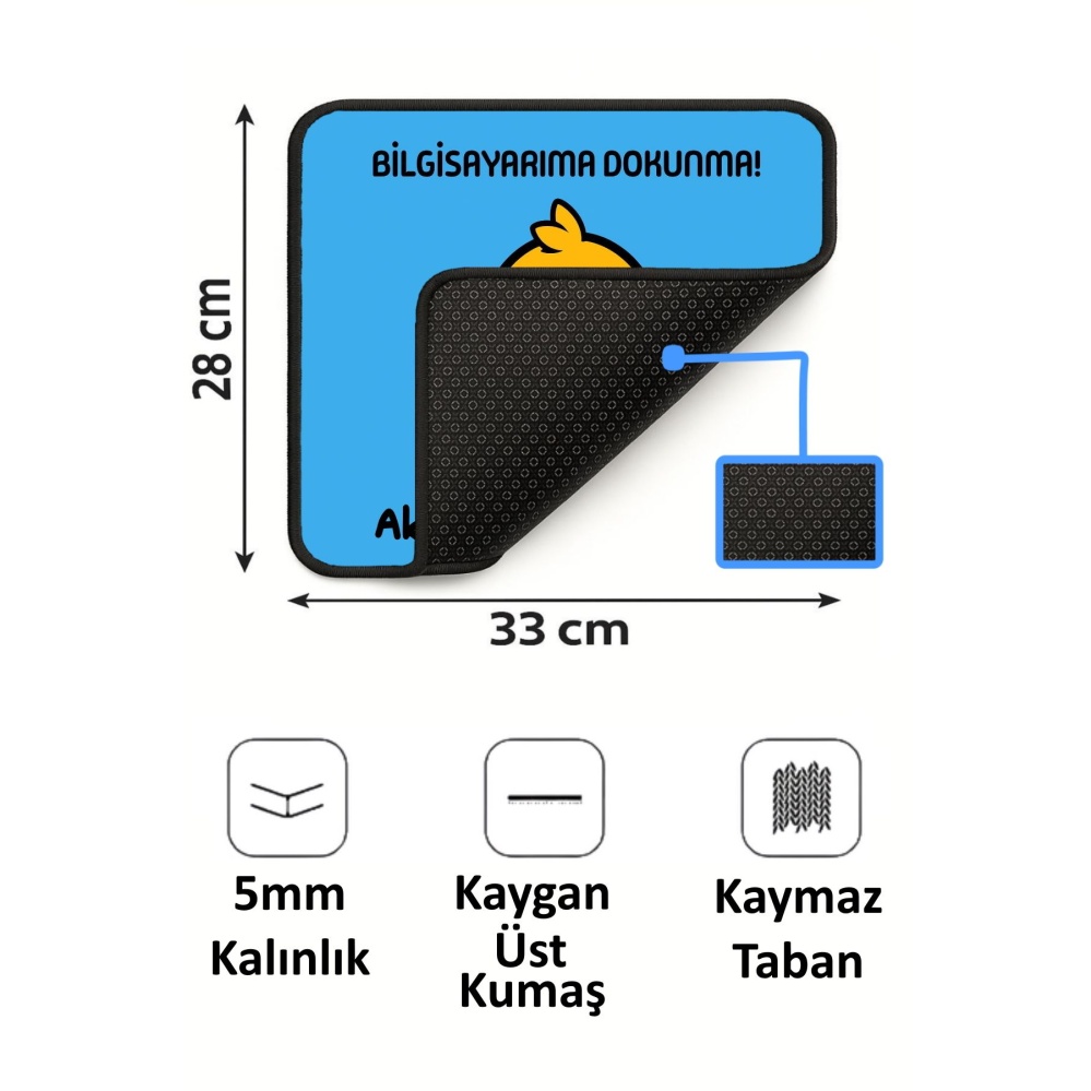 Sinirli Civciv Tasarımlı 33x28 Cm Mousepad Kaymaz Taban Rahat Konforlu Mouse Pad