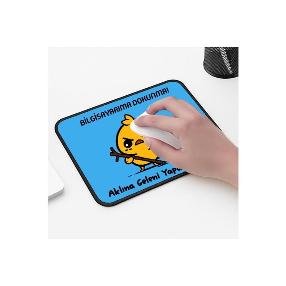 Sinirli Civciv Tasarımlı 33x28 Cm Mousepad Kaymaz Taban Rahat Konforlu Mouse Pad