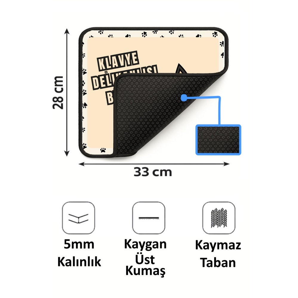 Klavye Delikanlısı Tasarımlı 33x28 Cm Mousepad Kaymaz Taban Rahat Konforlu Mouse Pad