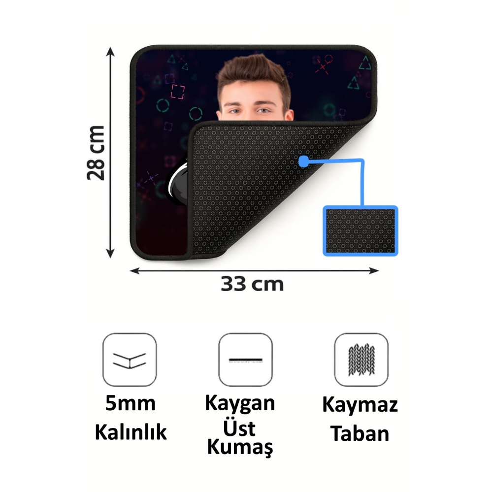 Kişiye Özel Winner Game Tasarımlı 33x28 Cm Mousepad Kaymaz Taban Rahat Konforlu Mouse Pad