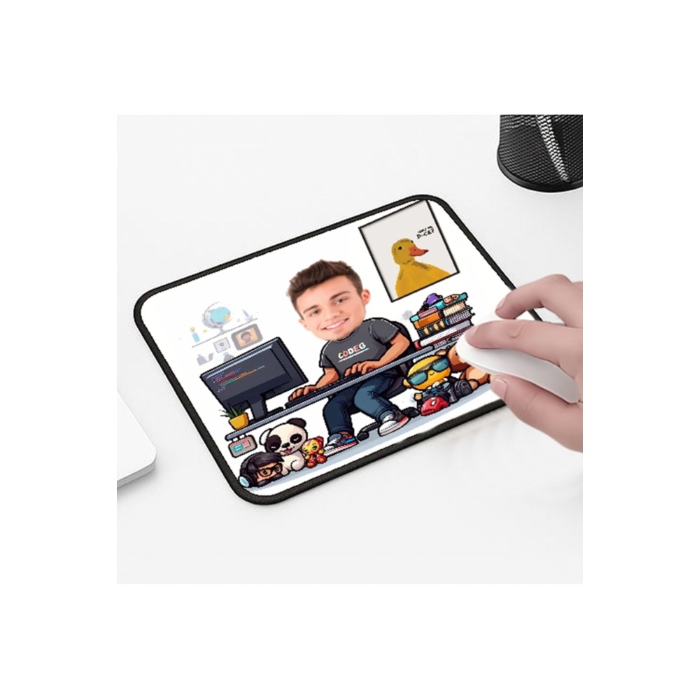 Kişiye Özel Karikatürlü Fotoğraflı 33x28 Cm Mousepad Kaymaz Taban Rahat Konforlu Mouse Pad