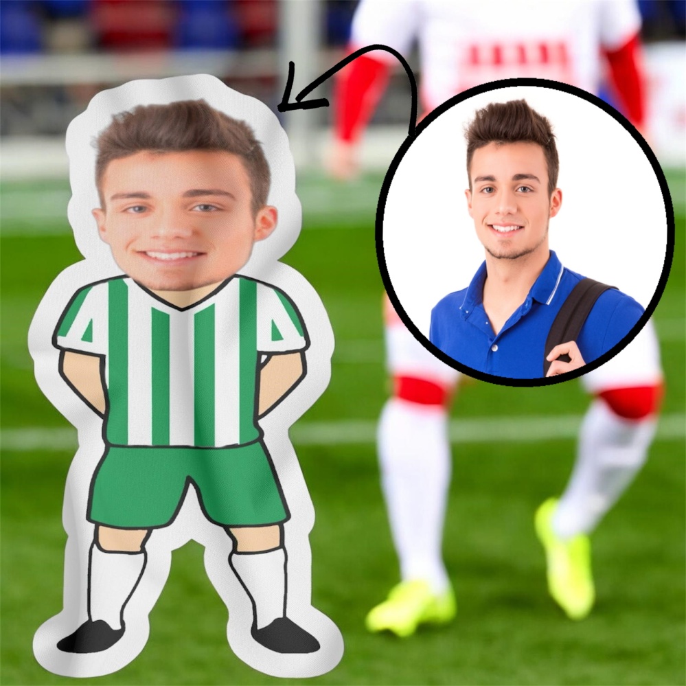 Kişiye Özel Futbolcu Bebek Tasarımlı Şekilli Yastık