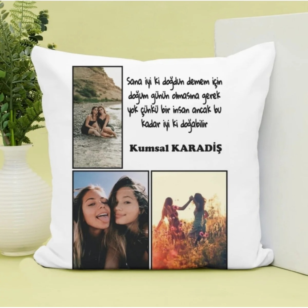 Kişiye Özel Doğum Günü Mesajlı Yastık