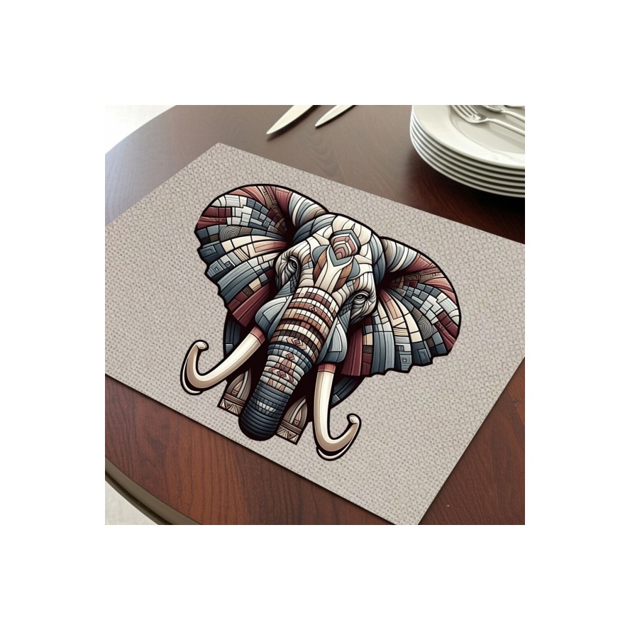 Fil Bereket Tasarımlı Amerikan Servis, Tabak Altlığı & Şık Masa Dekoru, Ev Hediyesi, 2 Adet