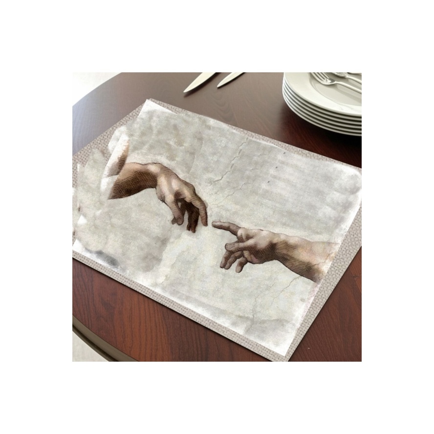 Kavuşamayan Eller Tasarımlı Amerikan Servis, Tabak Altlığı & Şık Masa Dekoru, Ev Hediyesi, 2 Adet