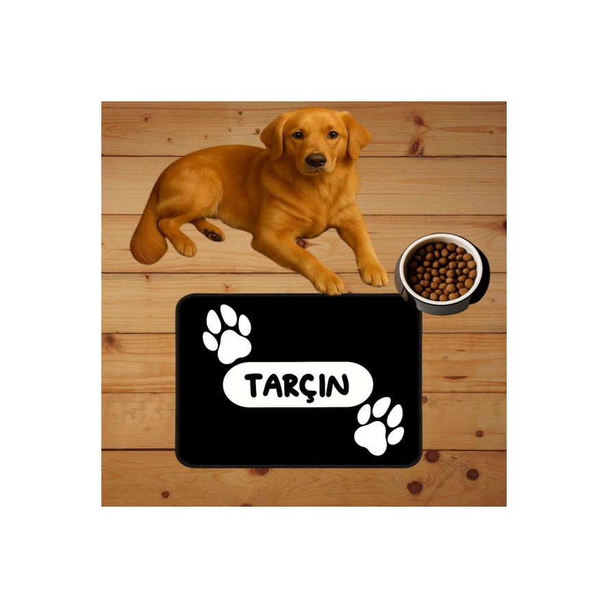 İsimli Kedi Köpek Mama Paspası Ve Beslenme Altlığı Mama Önü Tuvalet Önü Paspas 40x60cm