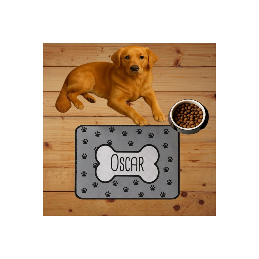 İsim Baskılı Kedi Köpek Mama Paspası Ve Beslenme Altlığı Mama Önü Tuvalet Önü Paspas 40x60cm