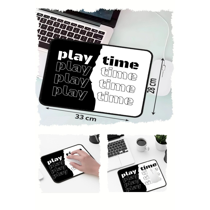 Play Time Tasarımlı 33x28 Cm Mousepad Kaymaz Taban Rahat Konforlu Mouse Pad