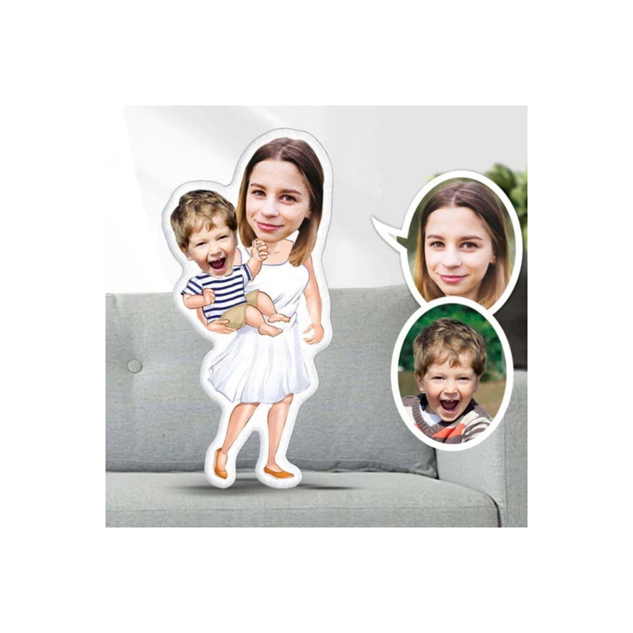 Kişiye Özel Anne Bebek Tasarımlı Şekilli Yastık