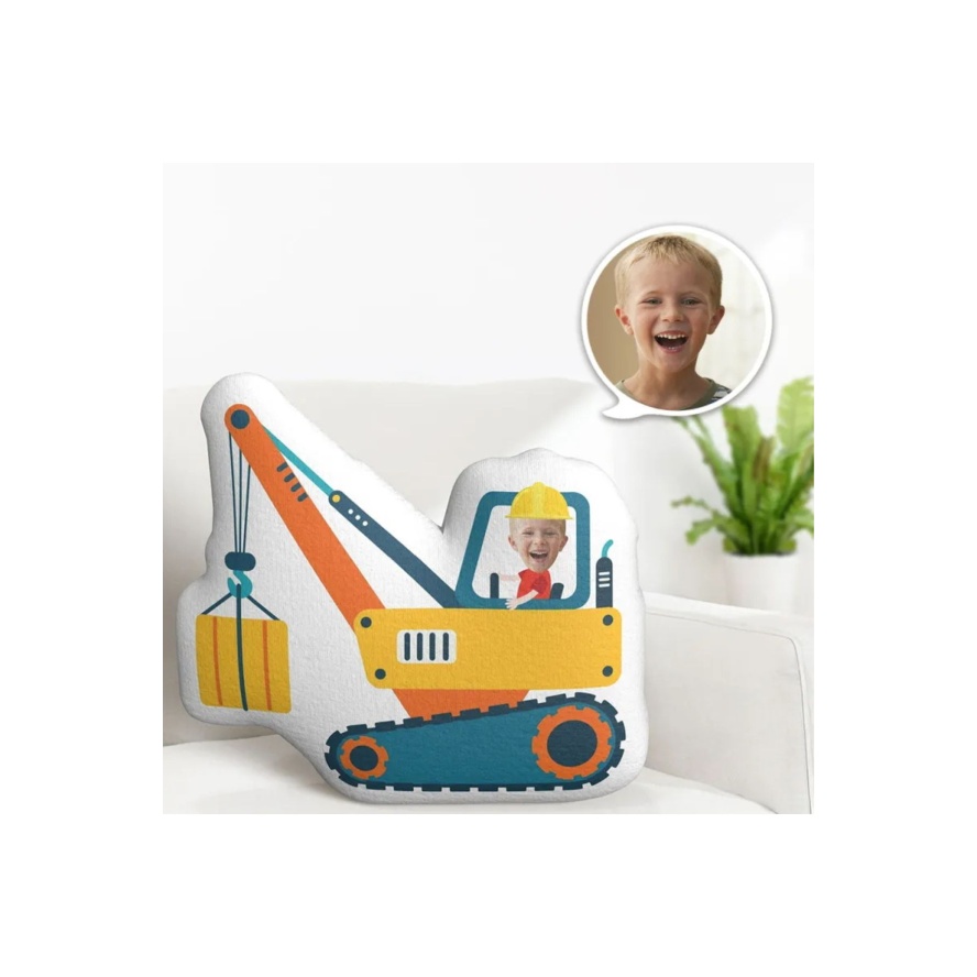 Kişiye Özel Kepçe Öperatörü Çocuk Tasarımlı Şekilli Yastık