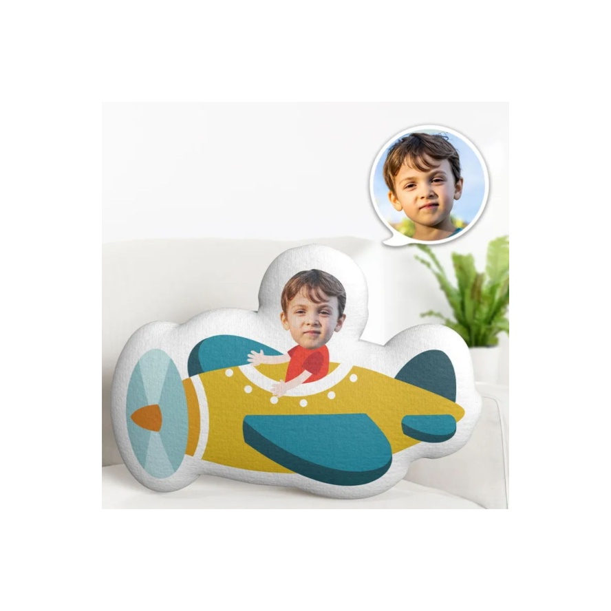 Kişiye Özel Uçaktaki Çocuk Tasarımlı Şekilli Yastık