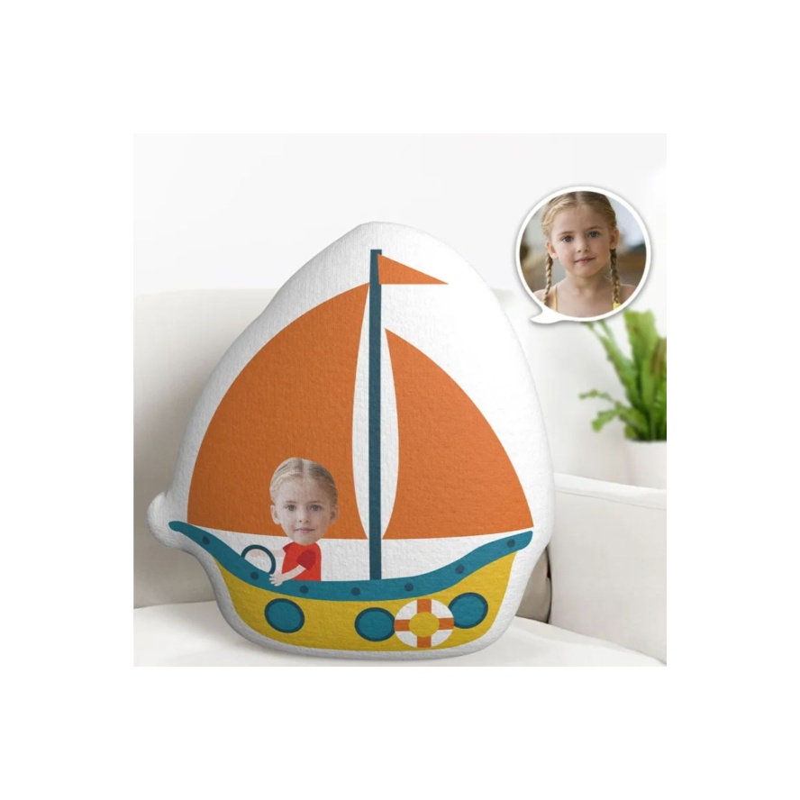 Kişiye Özel Gemi Yelkenli Tasarımlı Şekilli Yastık