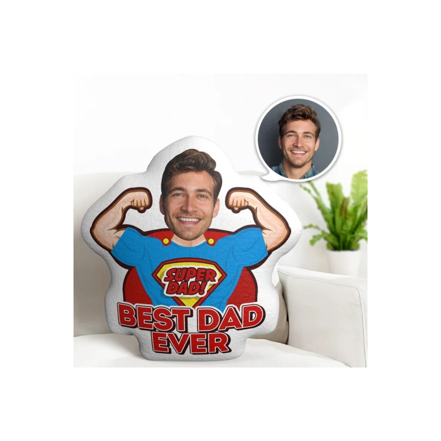 Kişiye Özel Süper Baba Tasarımlı Şekilli Yastık