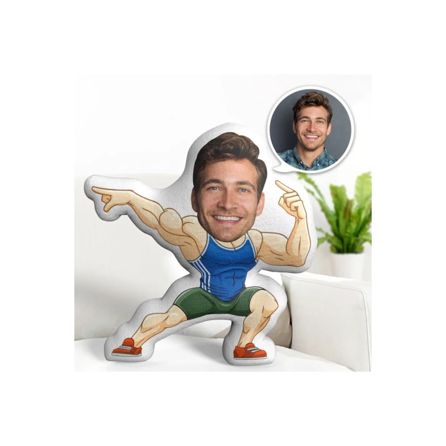 Kişiye Özel Sporcu Atletik Vucut Tasarımlı Şekilli Yastık