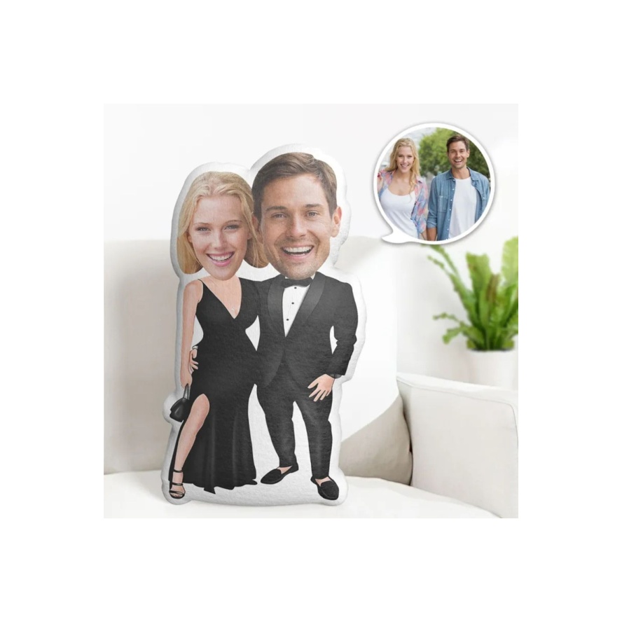 Çiftlere Özel Davet Tasarımlı Şekilli Yastık