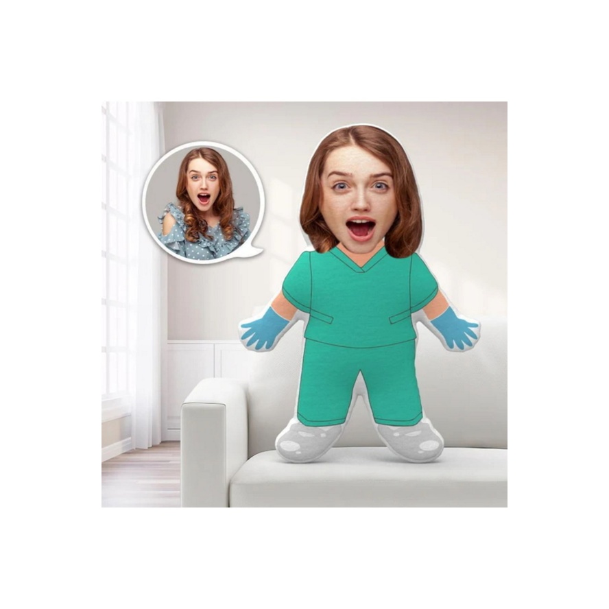 Kişiye Özel Sağlıkçı Tasarımlı Şekilli Yastık