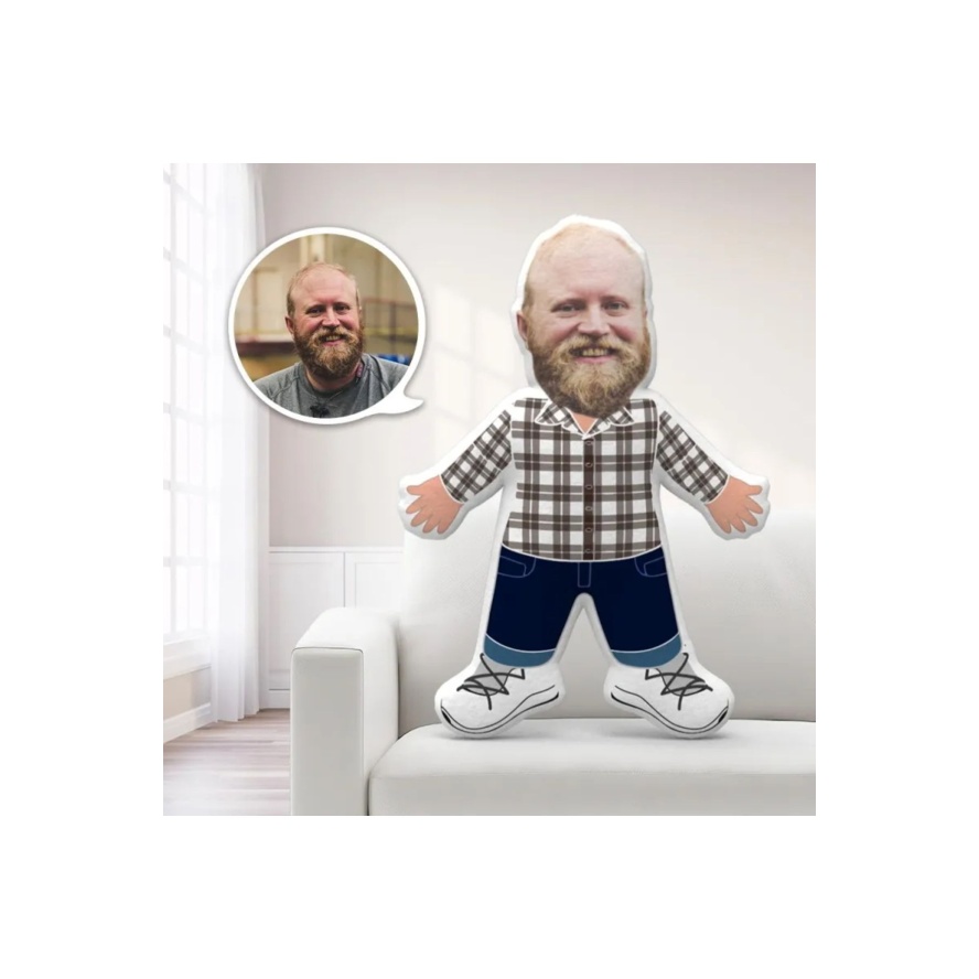 Kişiye Özel Gömlekli Erkek Tasarımlı Şekilli Yastık