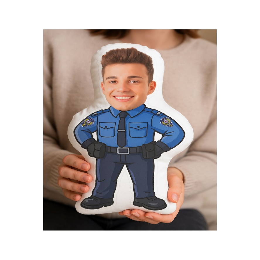 Kişiye Özel Polis Tasarımlı Şekilli Yastık