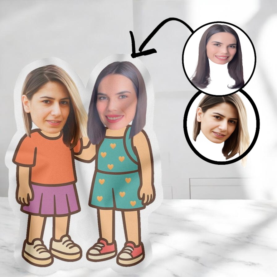 Kızkardeş Best Sister Tasarımlı Şekilli Yastık