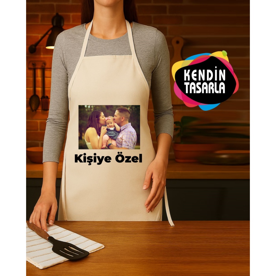 Kişiye Özel Fotoğraflı , Logo, Yazılı  Mutfak Önlüğü
