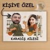Kişiye Özel Karikatür Baskılı Çift Tasarımlı Amerikan Servis, Tabak Altlığı & Ev Hediyesi, 2 Adet