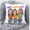 Kişiye Best Friend Sister Tasarımlı Yastık Arkadaşa Hediye