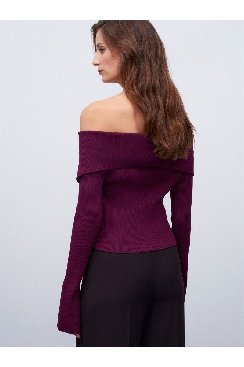 Fermuarlı Fitilli Triko Top