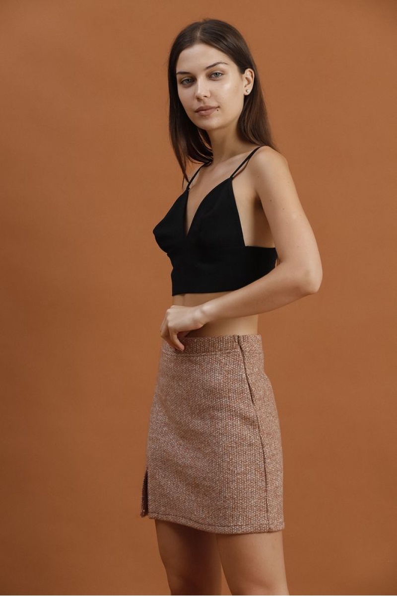 TOPSHOW Kaşe Mini Etek