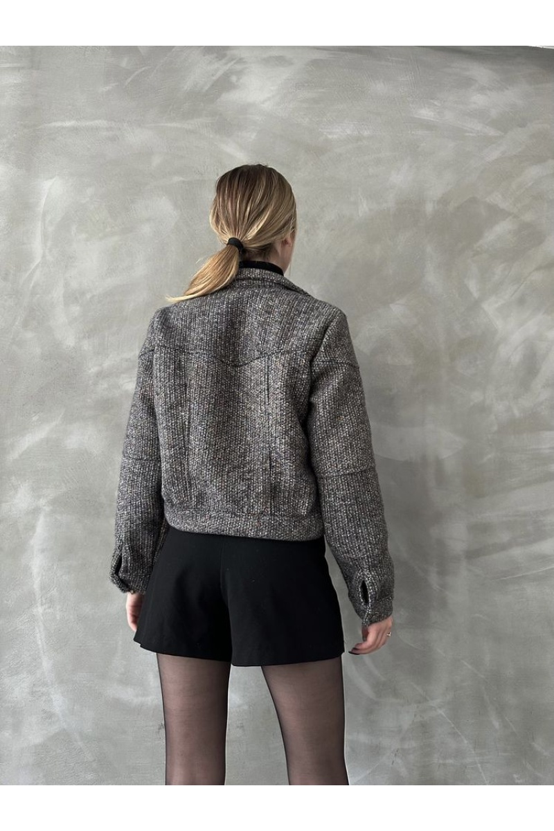 TOPSHOW Düğmeli Kaşe Mont