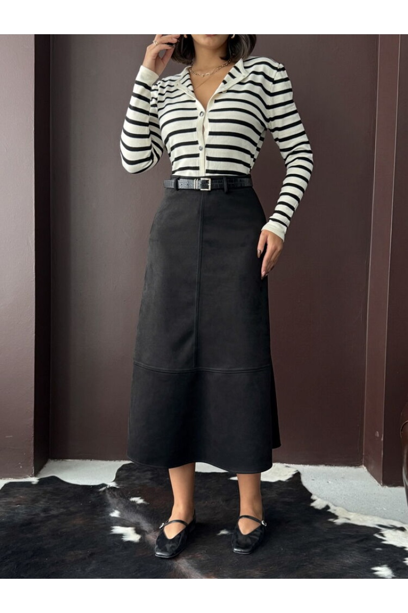 Topshow Süet Uzun Etek