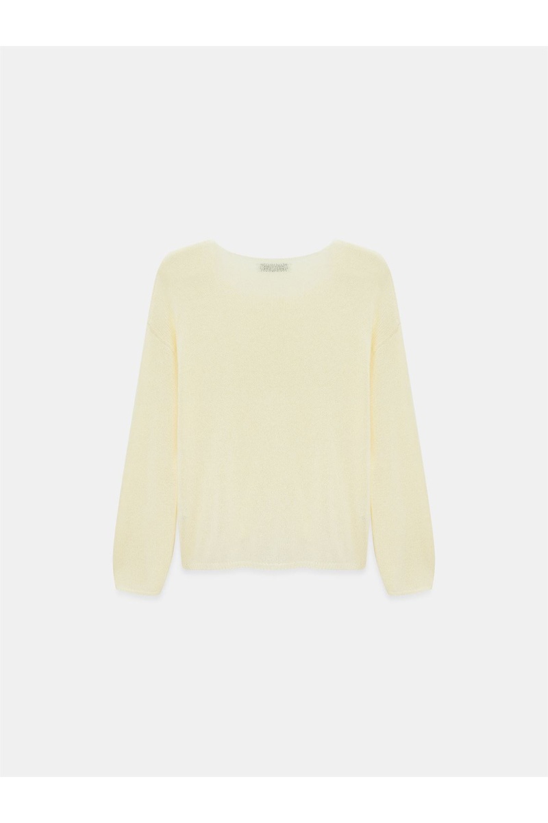 DİLVİN Oval Yaka Dökümlü Kazak