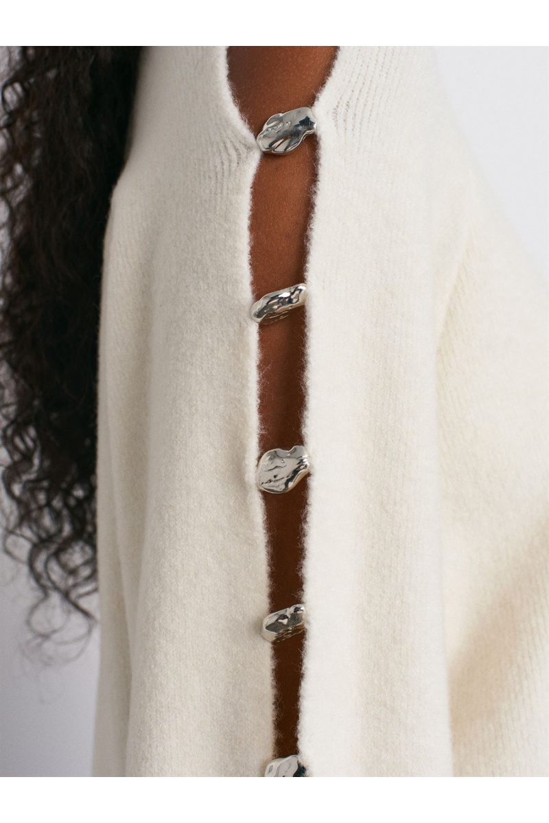 DİLVİN Yün Karışımlı Aksesuar Detaylı Triko Kazak