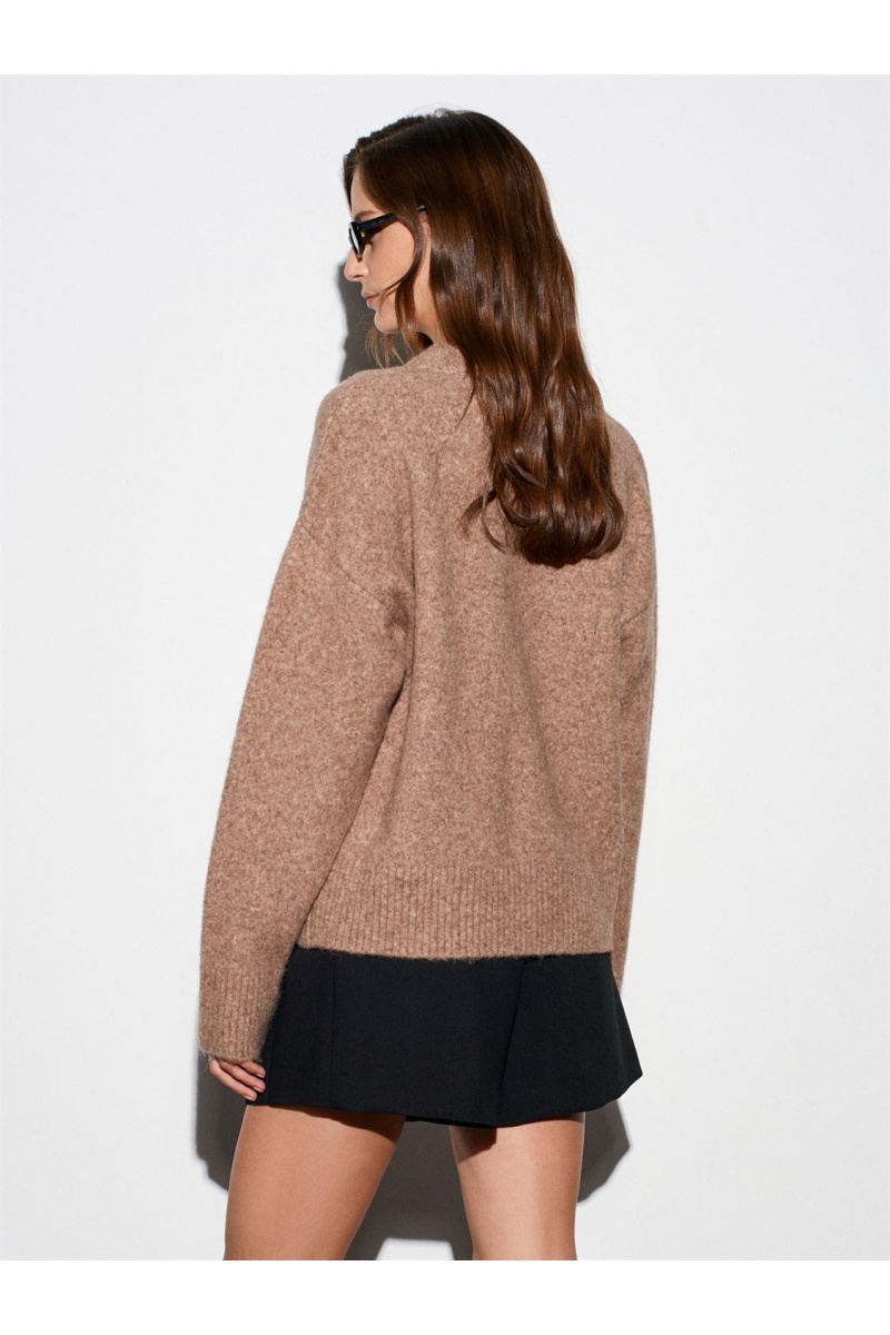 DİLVİN Yün Karışımlı Kalpli Kazak