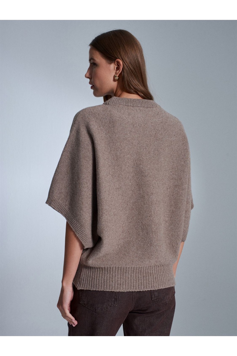 DİLVİN Yün Karışımlı Yarasa Kollu Triko Kazak