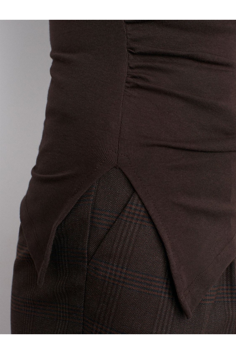 DİLVİN Kayık Yaka Büzgülü Top