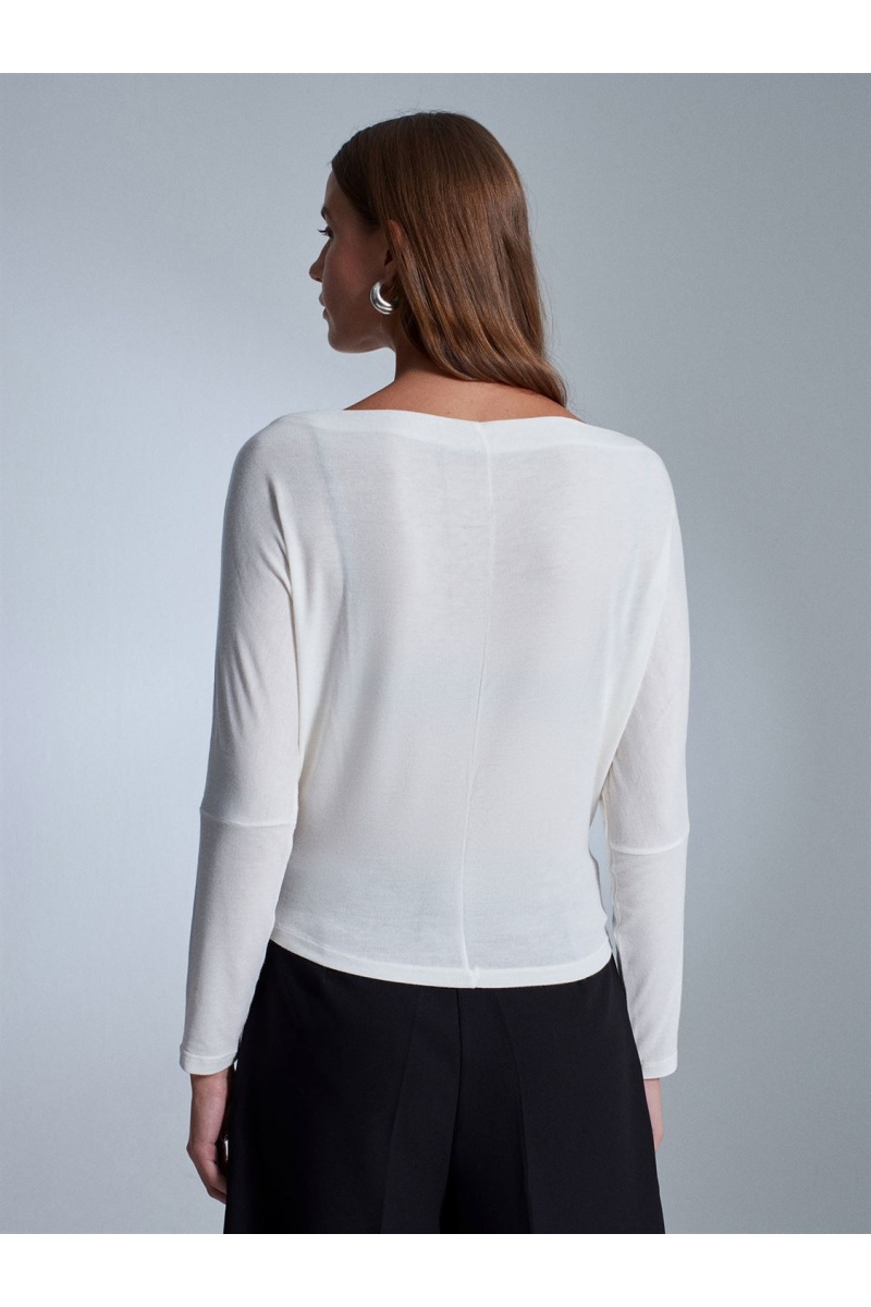 DİLVİN Yün Karışımlı Tek Omuz Top